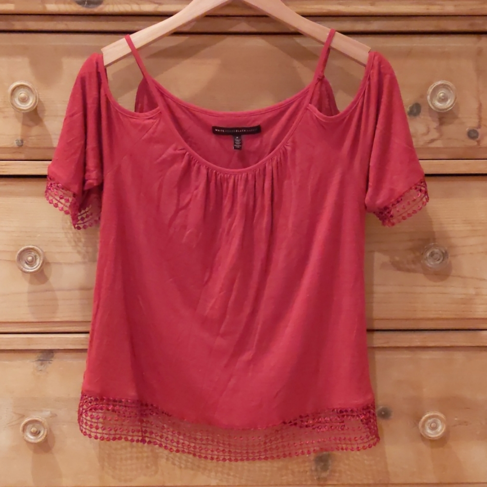 White House Black Market Red Shirt